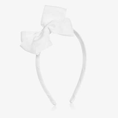 Peach Ribbons Kids' Girls White Bow Hairband