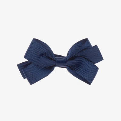 Peach Ribbons Kids' Girls Navy Blue Bow Hair Clip (7cm)