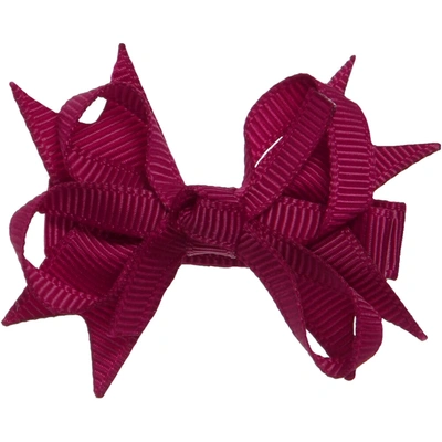 Bowtique London Kids' Girls Burgundy Bow Hair Clip (4cm) In Pink