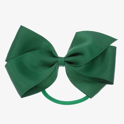 Peach Ribbons Kids' Girls Green Bow Hair Elastic (12cm)