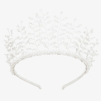 Sienna Likes To Party Kids'  Girls Clear Crystal Tiara Hairband In White