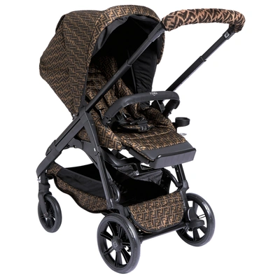 Fendi Babies' Brown Ff Logo Stroller