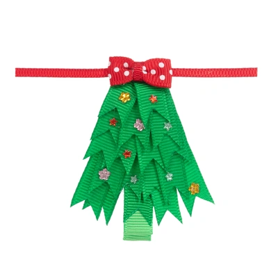 Bowtique London Kids' Girls Festive Tree Hair Clip (6cm) In Green