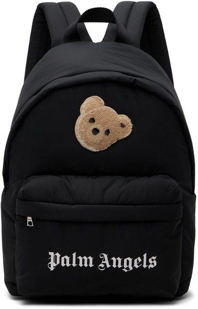 Palm Angels Black Logo Bear Backpack (37cm) | ModeSens