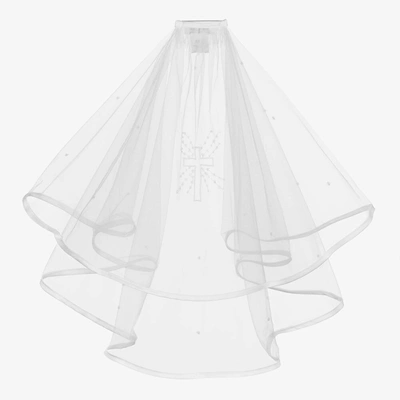 Sarah Louise Girls White Tulle Communion Veil