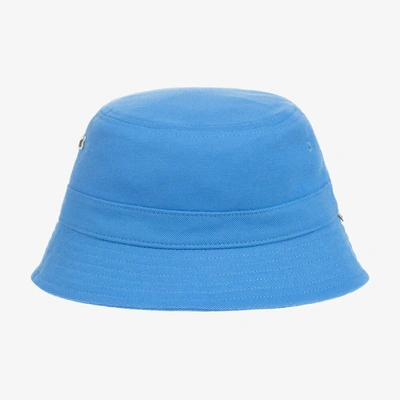 Lacoste Blue Cotton Logo Bucket Hat
