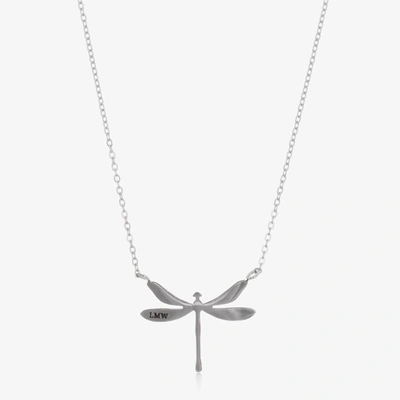 Treat Republic Kids' Girls Personalised Silver Plated Dragonfly Necklace