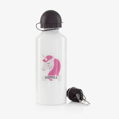 Treat Republic Personalised Unicorn Water Bottle (20cm) In White