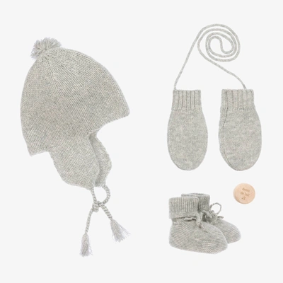 Bonpoint Grey Knitted Cashmere Baby Gift Set