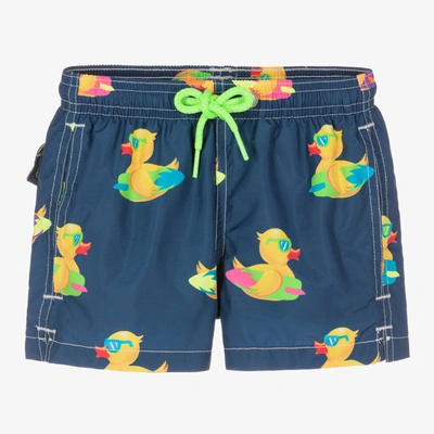 Mc2 Saint Barth Kids'  Boys Blue & Yellow Duck Swim Shorts