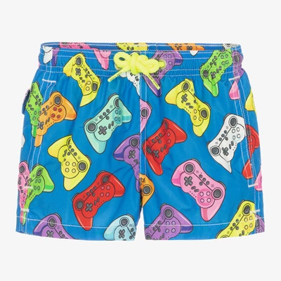 Mc2 Saint Barth Babies'  Boys Blue Gaming Controller Swim Shorts