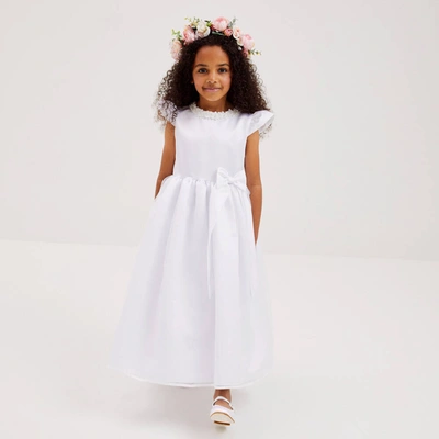 Childrensalon Occasions Kids' Girls White Satin & Organza Dress
