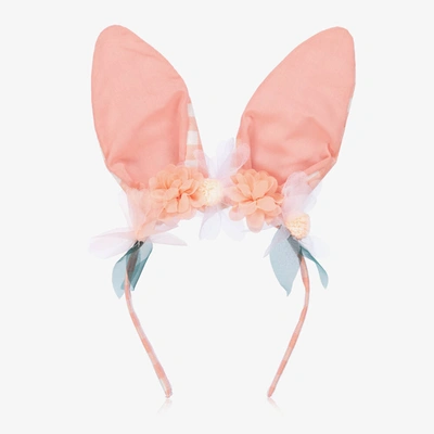 Meri Meri Pink Gingham Bunny Ears Hairband