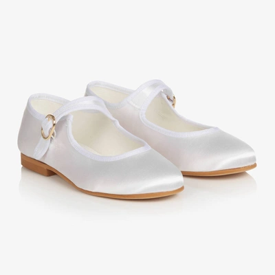 Beatrice George Kids' Girls White Satin Mary Jane Pumps
