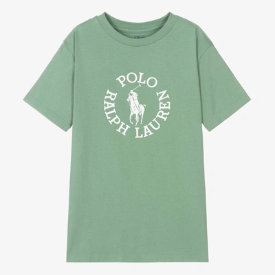 Ralph Lauren Kids' Boys Green Cotton Big Pony Logo T-shirt