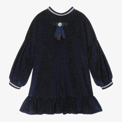 Eirene Kids'  Girls Blue Velvet Dress