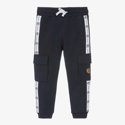 Aigner Kids'  Boys Navy Blue Logo Cargo Joggers