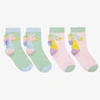 Stella Mccartney Kids' Set 2 Pairs Of Rainbow Unicorn Fringe Socks In Multicolour