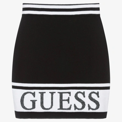 Guess Kids' Girls Black Knitted Logo Skirt