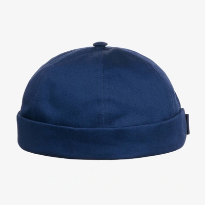 Gucci Blue Cotton Twill Retro Logo Hat