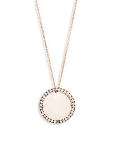 Suzanne Kalan White Moonstone, Sapphire And 14k Rose Gold Pendant Necklace