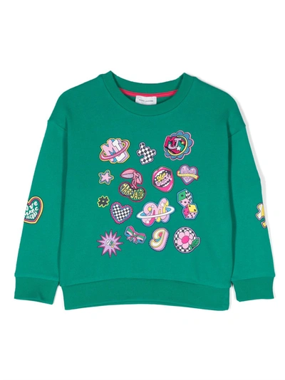 Marc Jacobs Kids'  Girls Green Cotton Logo Patches Sweatshirt