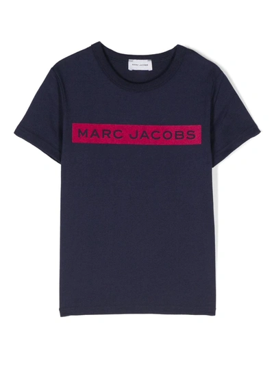 Marc Jacobs Kids' Logo-print Cotton T-shirt In Blue