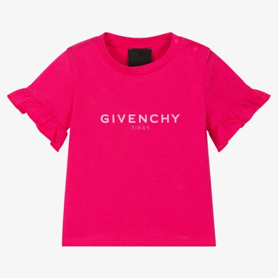 Givenchy Babies' Girls Pink Cotton Logo T-shirt