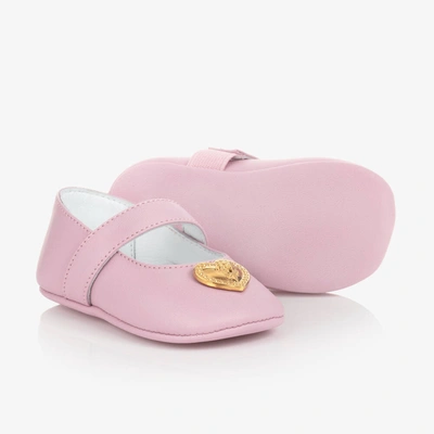 Versace Baby Girls Pink Medusa Pre-walker Shoes