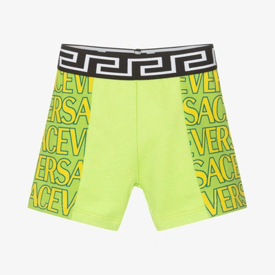 Versace Babies' Boys Green Cotton Logo Shorts