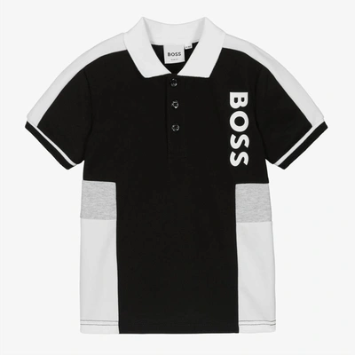 Hugo Boss Kids' Boss Boys Black & White Polo Shirt