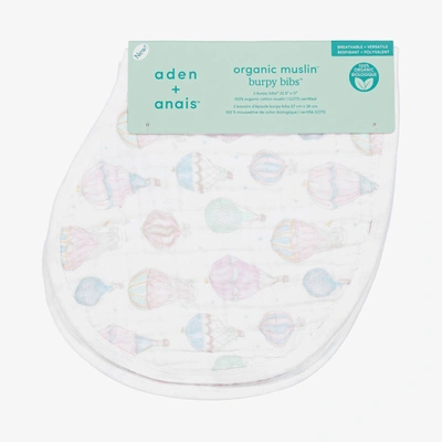 Aden + Anais Babies'  White Organic Cotton Burpy Bibs (2 Pack)