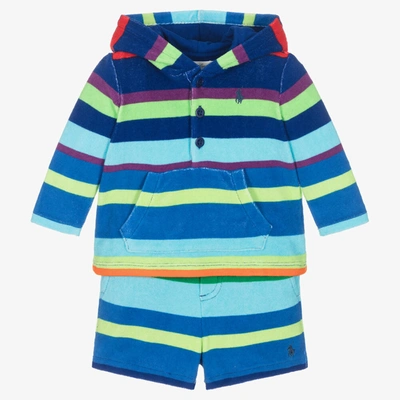 Ralph Lauren Baby Boys Blue Stripe Shorts Set