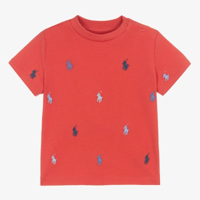 Ralph Lauren Babies' Boys Red Cotton Logo T-shirt