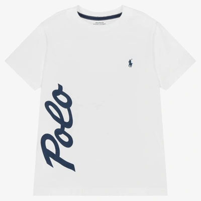 Ralph Lauren Kids' Boys White Cotton Logo T-shirt