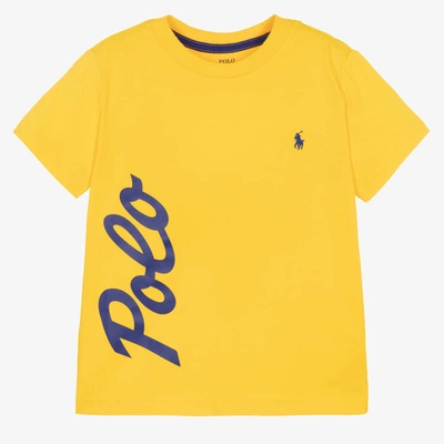 Ralph Lauren Kids' Boys Yellow Cotton Logo T-shirt