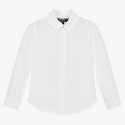 Ralph Lauren Kids' Girls White Cotton Shirt