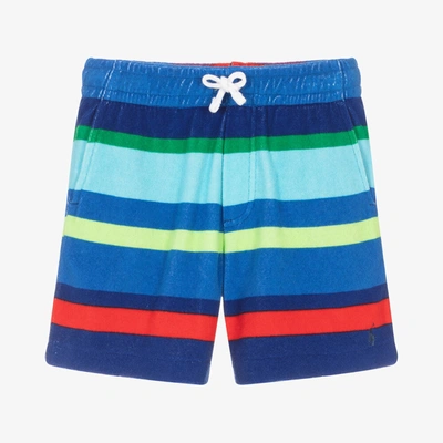 Ralph Lauren Kids' Boys Blue Striped Terry Towelling Shorts
