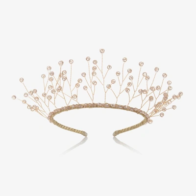 Sienna Likes To Party Kids'  Girls Gold Micheangela Crystal Tiara