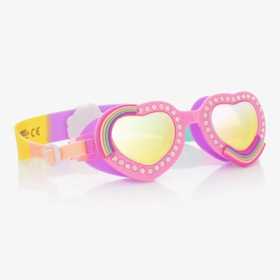 Bling2o Kids'  Girls Pink Rainbow Heart Swimming Goggles