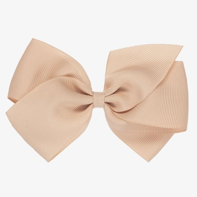 Peach Ribbons Kids' Girls Beige Bow Hair Clip (12cm)