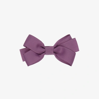 Peach Ribbons Kids' Girls Purple Bow Hair Clip (7cm)