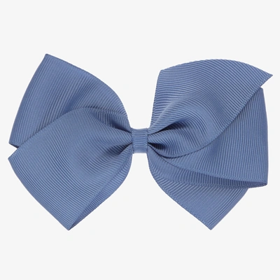 Peach Ribbons Kids' Girls Blue Bow Hair Clip (12cm)