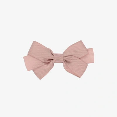 Peach Ribbons Kids' Girls Pink Bow Hair Clip (7cm)
