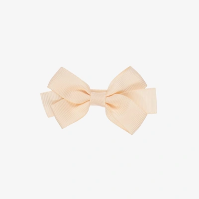 Peach Ribbons Kids' Girls Pink Bow Hair Clip (7cm) In Neutral