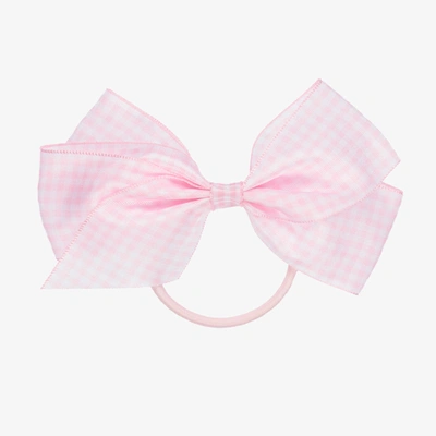 Peach Ribbons Kids' Girls Pink Gingham Hair Elastic (12cm)