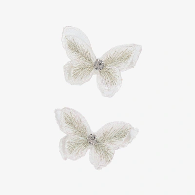 Cute Cute Kids' Girls Butterfly Hair Clips (2 Pack) In White