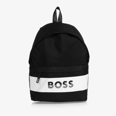 Hugo Boss Kids' Black & White Backpack (36cm)