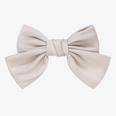 Bowtique London Kids' Girls Grey Bow Hair Clip (17cm)