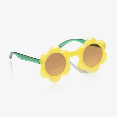 Molo Kids' Girls Yellow Flower Sunglasses (uva/uvb)